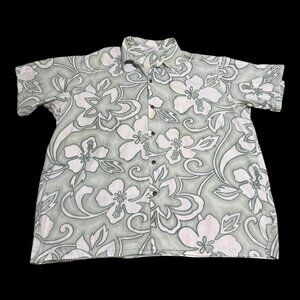 Vintage Ron‎ Jon Surf Shop Floral Stained Casual Hawaiian Shirt Adult 3XL
